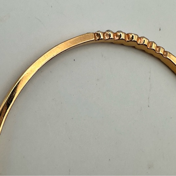 Kate Spade Rose Gold Cubic Zirconia CZ Bangle Bracelet Designer Casual - Picture 7 of 13